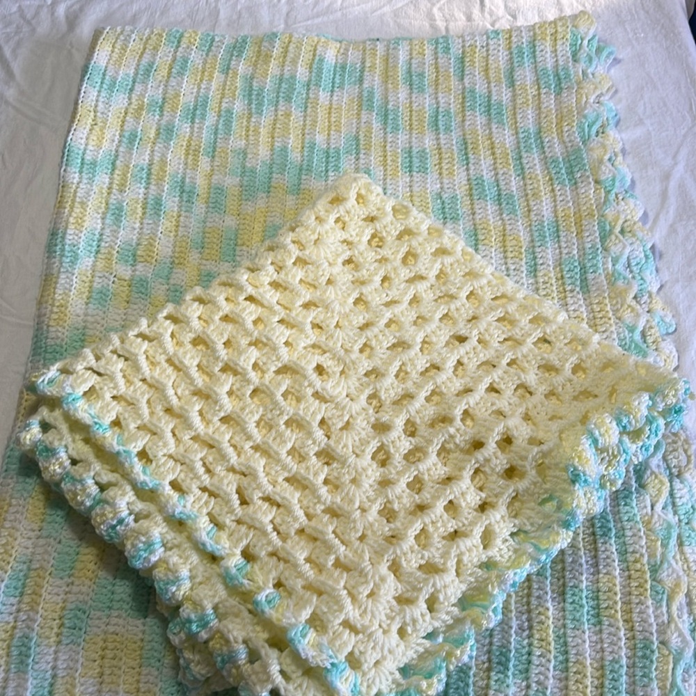 Hand Crochet baby blanket and car seat blanket